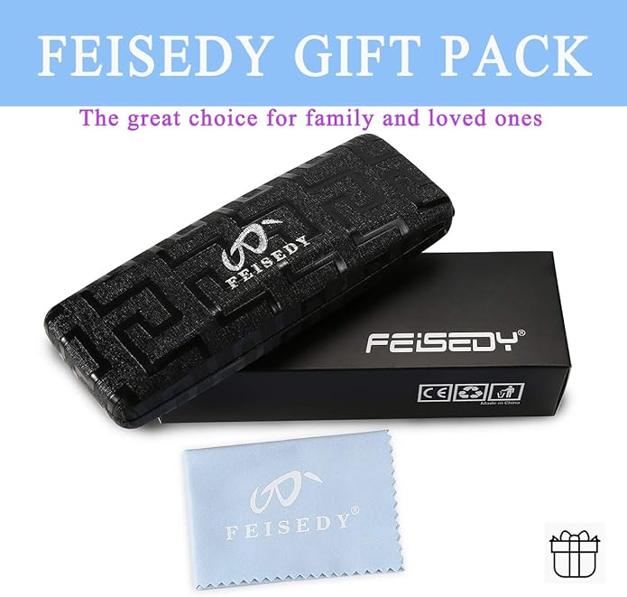 FEISEDY Retro Square Blue Light Blocking Reading Glasses Anti Glare Digital Eyestrain Reader B2479