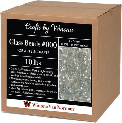 Premium Glass Microbeads, Extra Large 4-5mm, Weighted Filler for Blankets, Door Stoppers, Photography & Fitness Bean Bags – Washable. Size 000 (10 lbs.)
