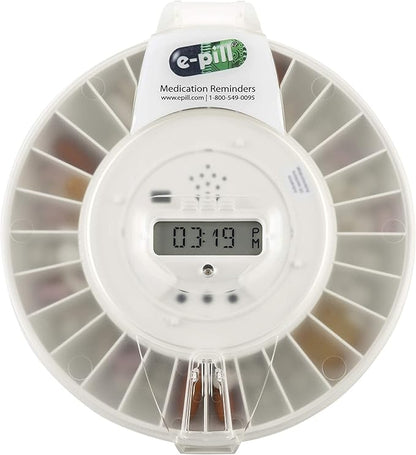 e-Pill MedTime Pro - Secure Locked Automatic Pill Dispenser with Clear Lid for Easy Monitoring and Reliable Medication Management