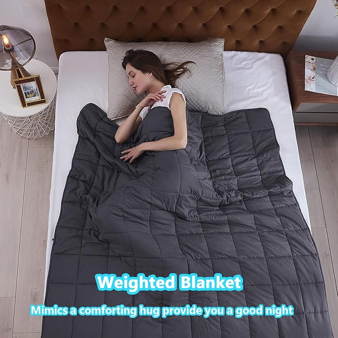 AIZYR Weighted Blanket Weighted Heavy Comfort Blanket, Throw Blanket Polyester Material with Glass Beads Thick Big Blankets for Adult,35.8" 48.0"/5.0LB
