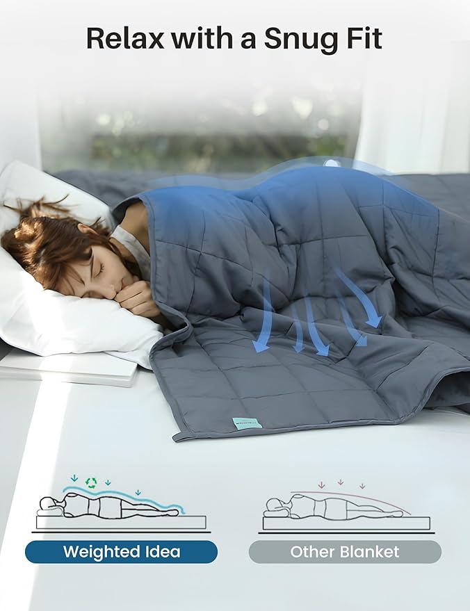 Weighted Idea Weighted Blankets for Adults (Dark Grey,80"x87",25lbs) Breathable Cooling Blanket King Size with Premium Glass Beads Heavy Soft Throw Blanket for All-Season