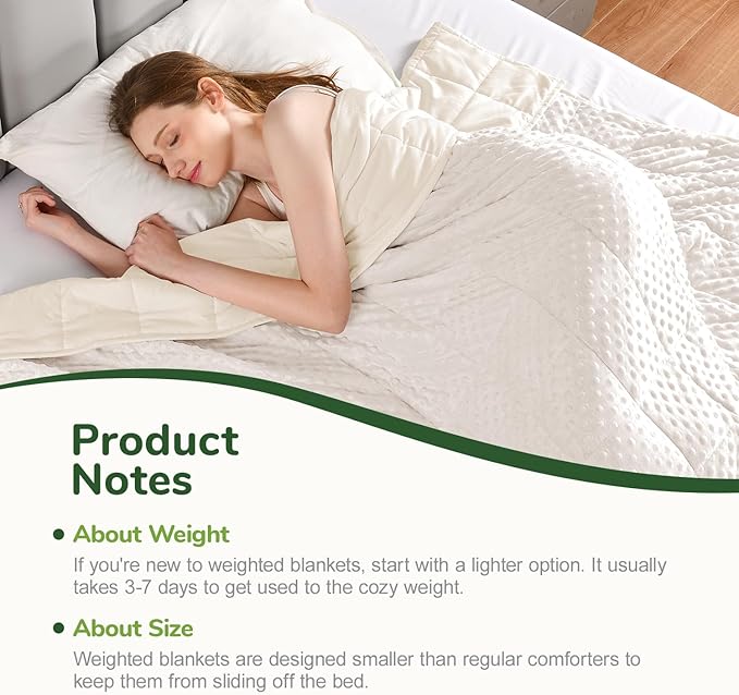 Sivio Weighted Blanket for Adults Queen Size 20 lbs, Soft Heavy Blanket for Stress Relief and Sleep Promotion, Cooling Weighted Throw Blanket for All-Season, White, 60 x 80 inches