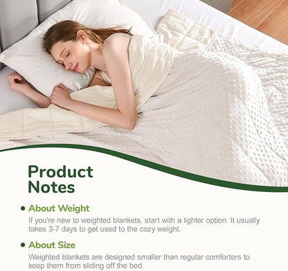 Sivio Weighted Blanket for Adults Queen Size 15 lbs, Soft Heavy Blanket for Stress Relief and Sleep Promotion, Cooling Weighted Throw Blanket for All-Season, White, 60 x 80 inches