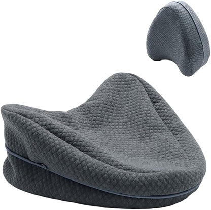 Upgrade Invisible Zippered Pillow Cover Compatible with Contour Legacy Knee Pillow,Anti-Pilling and Washable Legacy Leg and Knee Foam Support Pillow Cover Only (Grey)