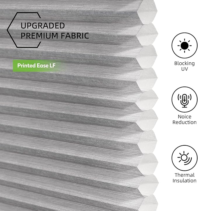 ZSTARR Motorized Skylight Shades Blackout Cellular Honeycomb Electric Blinds with Solar Panel Cordless Rechargeable with Remote for Roof and Slanted Windows Custom Size (LF Printed Greyscale)