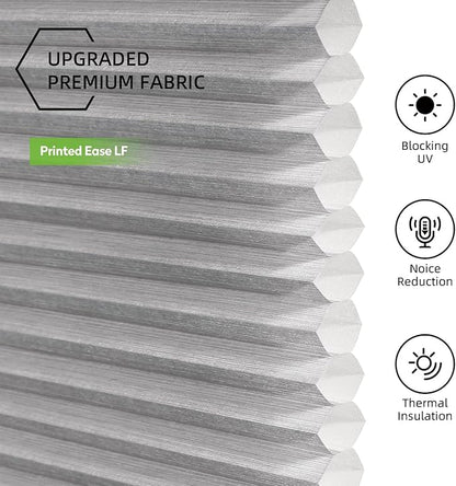 ZSTARR Motorized Skylight Shades Blackout Cellular Honeycomb Electric Blinds with Solar Panel Cordless Rechargeable with Remote for Roof and Slanted Windows Custom Size (LF Printed Greyscale)