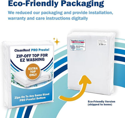 CleanRest PRO Presto! Extra/Replacement Top, King Size, Attaches to Any King Presto! Zip-Off Top Mattress Encasement - for Washing Convenience & Continuous Mattress & Allergen Protection