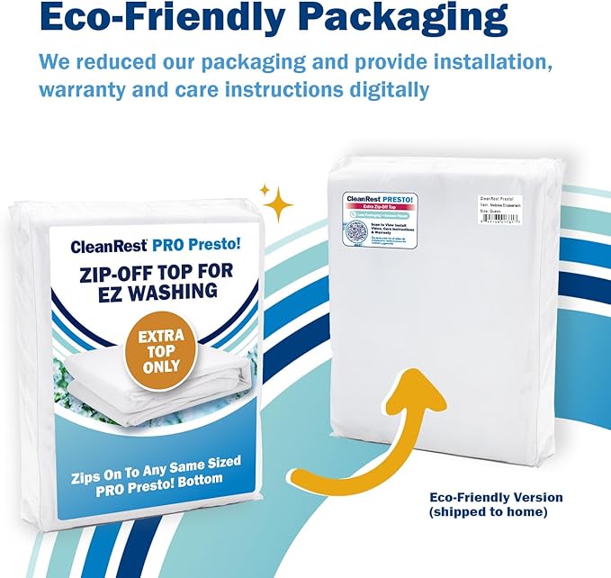 CleanRest PRO Presto! Extra/Replacement Top, Full Size, Attaches to Any Full Presto! Zip-Off Top Mattress Encasement - for Washing Convenience & Continuous Mattress & Allergen Protection