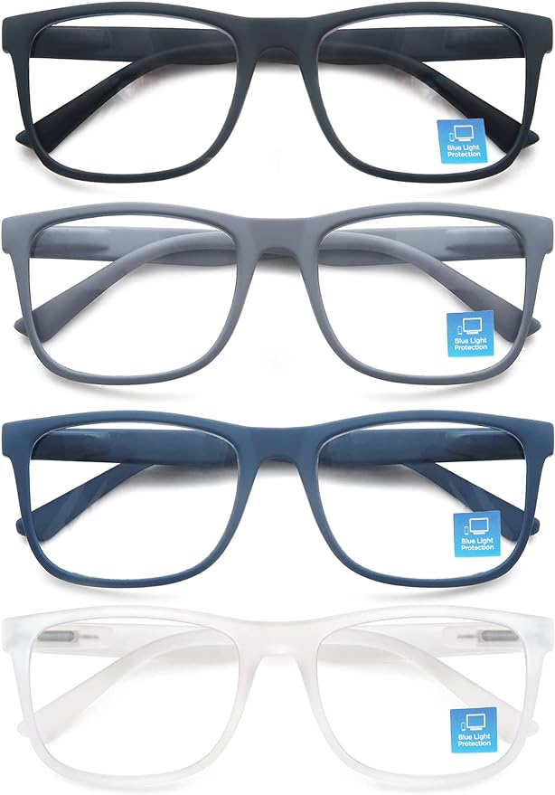 Blue Light Blocking Reading Glasses Men Large Oversized Square Readers Wide fit Cheaters for Men W/Big Head/Large Face