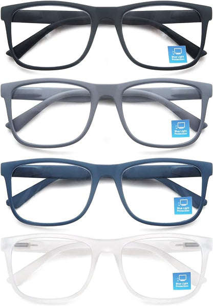 Blue Light Blocking Reading Glasses Men Large Oversized Square Readers Wide fit Cheaters for Men W/Big Head/Large Face