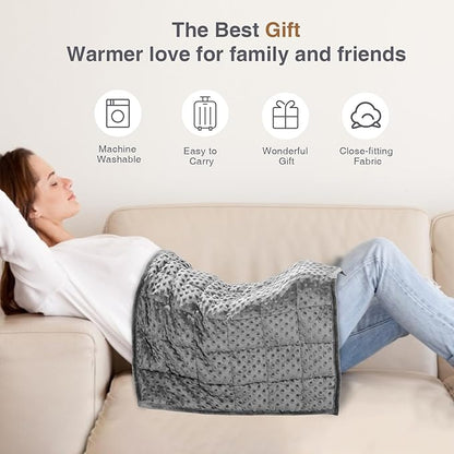 Alomidds Weighted Blanket 7lbs for Adults, Cozy Luxury Breathable Weighted Lap Blanket, Small Weighted Blanket for Travel, Relaxation, Sleeping, Grey, 29" x 24"