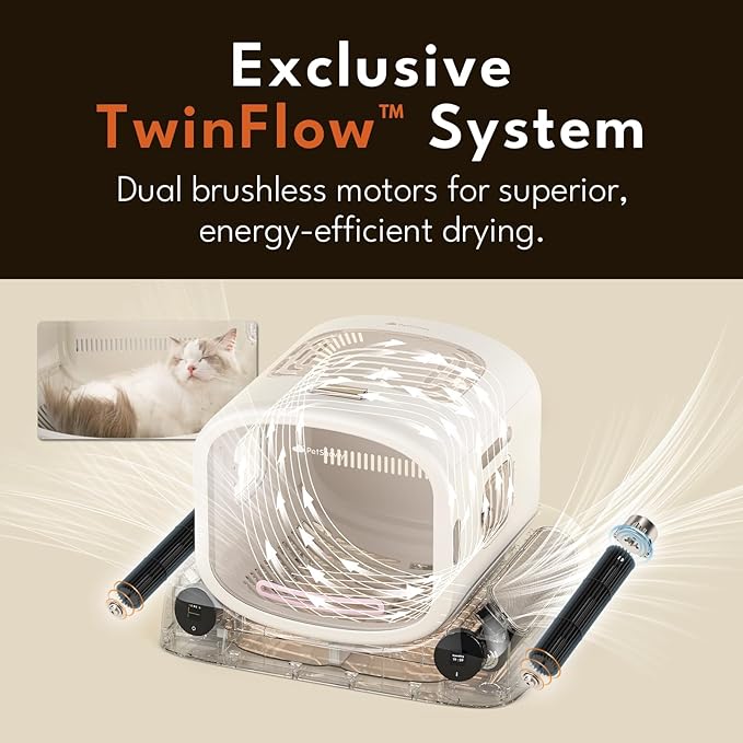 PetSnowy Pet Dryer Box - Safe Modular Design, 80L Large Space, Smart Temperature & App Control, 5 Sides Efficient Airflow, Ultra Quiet Cat and Dog Hair Dryer for Pet Grooming