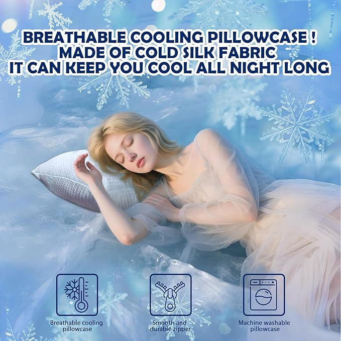 Shredded Foam Pillow Standard Size - Cooling Memory Foam Pillows That Stay Cold Soft Pillow for Sleeping, Adjustable Bed Pillow for Side, Back, and Stomach Sleepers