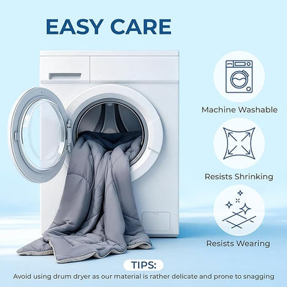 BDEUS Cooling Comforter Twin/Twin XL Size with 2 Pillowcases Set, Soft Cooling Blanket for Hot Sleeper, Lightweight Summer Quilt, Cold Ice Feeling Double Side Bed Set for Dorm Room, 68"X90"