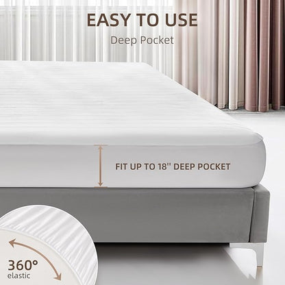 Heated Mattress Pad Queen Size Electric Mattress Dual Controller Bed Warmer 9 Heat Settings, 1-12 Hours Auto Off Memory Function Deep Pocket, Fast Heating, Machine Washable Queen 60"x80"