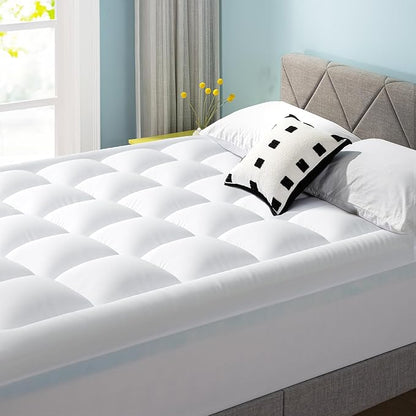 Best Price Mattress 4 Inch Pillowtop Mattress Topper and Pad Combo, 2 Inch Egg Crate Foam Mattress Topper, 2 Inch Plush Mattress Pad, Certified Safe Foam and Fabric, Dorm Essentials, King