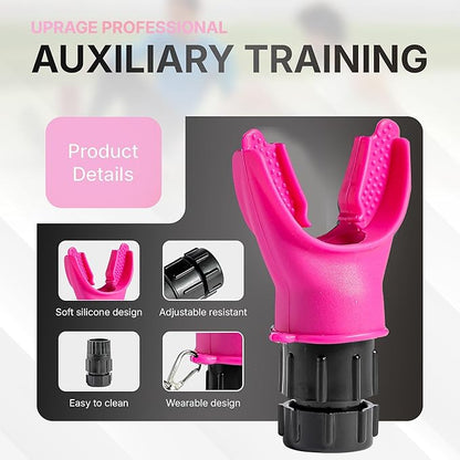 Portable Compact Lung Trainer Exercise Device with High Grade Silicone, Breathing Exercise Device for Lungs, Portable Muscle Trainer, Easy to Clean, Neck Strap Included, (Pink-1)