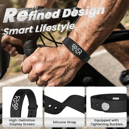 Vibrating Alarm Wristband Wrist Alarm Clock Watch Vibrating Band Vibrates Silent Bracelet Alarms for Heavy Sleepers That Won't Wake Partner Wearable Shock Devices to Wake up Bands for Deaf Sleeper