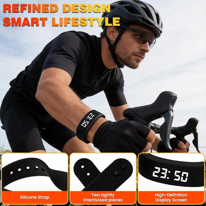 Vibrating Alarm Wristband Electric Clock Watch Shock Silent Sleeps Wrist Sleep Bracelet for Heavy Sleepers Wearable Wristband for Seniors Automatic Wake up Band Vibration with Digital for Deaf