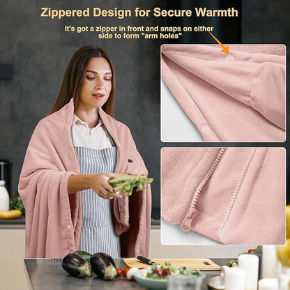 16000mAh Heated Blanket Battery Operated Soft Cordless Heated Blanket Shawl Portable Heated Throw Blanket Poncho Wraps Fast Heating with 3 Heat Levels 6 Heating Zones
