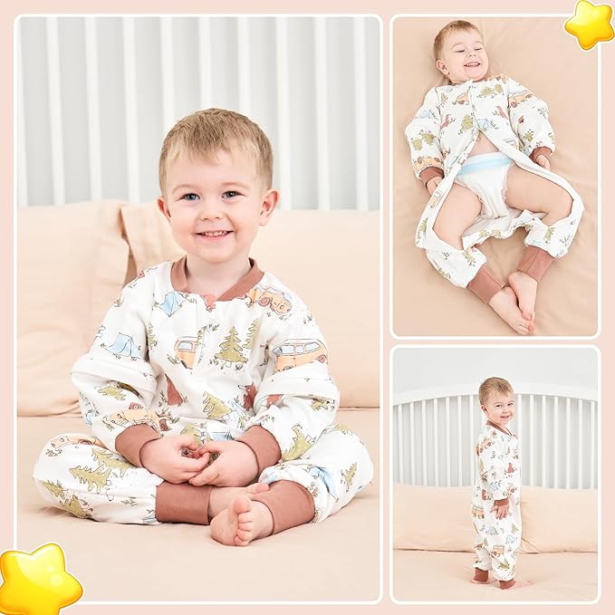 ikaufen Baby Sleep Sack 100% Cotton Smart Thermostatic Stay Snug Swaddle Transition Sleeping Bag 1.0 TOG