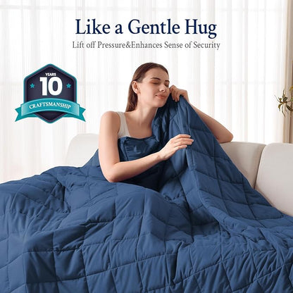 Topblan Weighted Blanket for Adults 15lbs, Soft Cooling Weighted Blankets, Breathable Heavy Blanket with Glass Beads for All Season, Sofa Bed, 60"x80" Queen Size