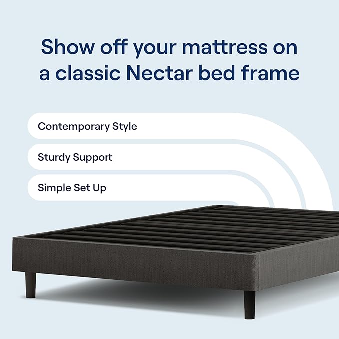 Siena 10” King Hybrid Firm Mattress with Bed Frame - Grey - Memory Foam & Innerspring System - Premium Pressure Relieving Layers - 180-Night Trial - 10 Year Mattress Warranty - Easy Assembly