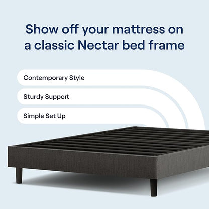 Siena 10” King Hybrid Firm Mattress with Bed Frame - Grey - Memory Foam & Innerspring System - Premium Pressure Relieving Layers - 180-Night Trial - 10 Year Mattress Warranty - Easy Assembly