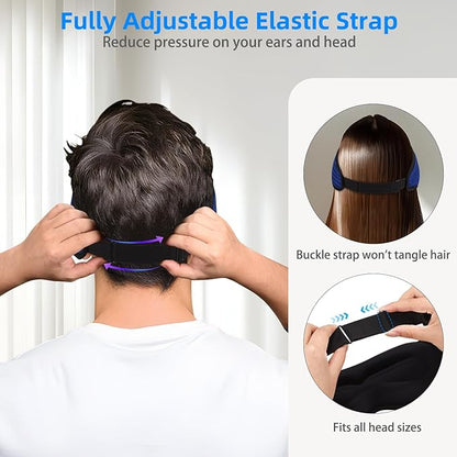 3D Sleep Mask with Bluetooth Headphones, Sleeping Headphones for Side Sleepers, Zero Eye Pressure, Adjustable Sleep Eye Mask, Ultra-Thin Stereo Speakers Perfect for Sleeping-Peacock Blue (Z-Dark Blue)