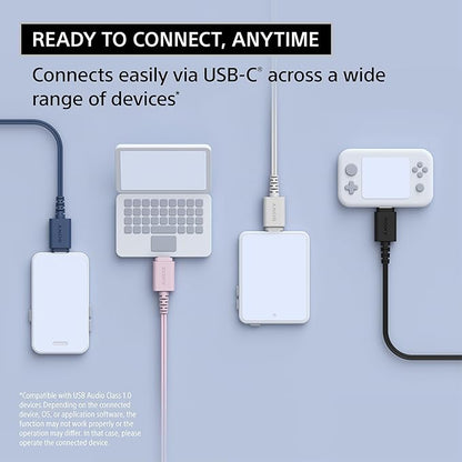 Sony IER-EX15C USB-C Plug, Wired in-Ear Headphones for iPhone and Android Phones, with Built-in Multi-Function Button, Volume and Mic Control, Supports USB Audio Class 1.0 Devices, Pink