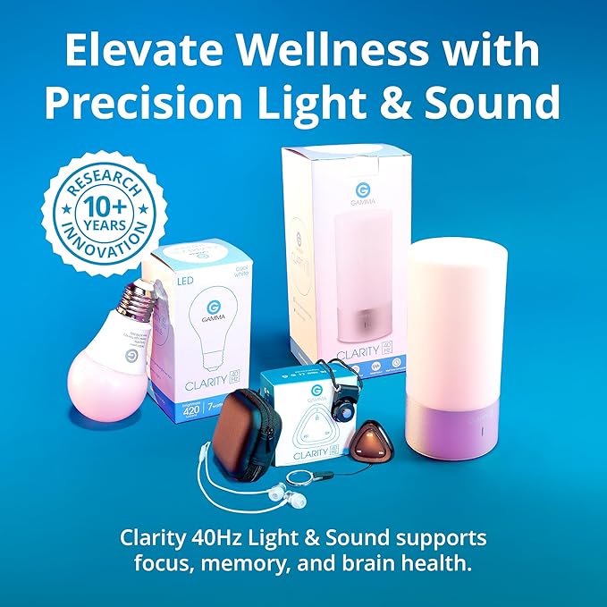 Clarity - 40Hz Light Bulb by Gamma - Improve Brain Function & Memory - Entrainment Device