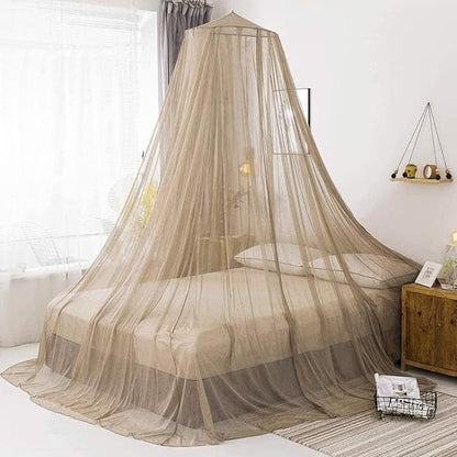 Chang, Round Anti Radiation Bed Net Shield,EMF Netting Shielding Canopy RF Protection Made by Silver Coated Mesh Radiation Shielding Rate 99.99percent,Brown(8m)