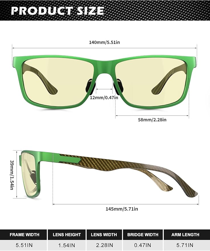 ANYLUV Blue Light Blocking Glasses Men Computer Gaming Glasses Lightweight Al-Mg Metal Anti Eyestrain Eye Protection