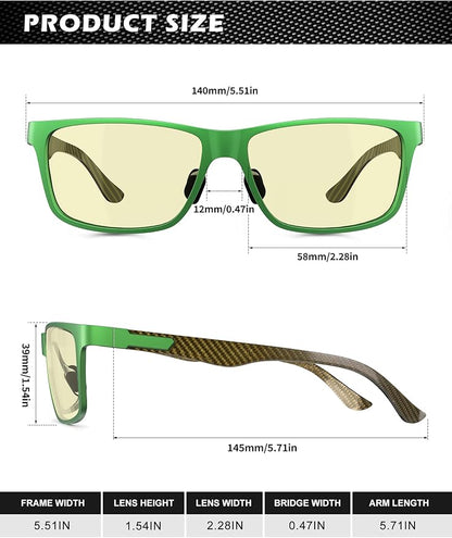 ANYLUV Blue Light Blocking Glasses Men Computer Gaming Glasses Lightweight Al-Mg Metal Anti Eyestrain Eye Protection