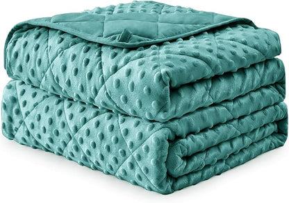 Teal Weighted Blanket for Adults 20lbs, 48"x72", Twin Full Size Cooling Minky Heavy Throw Blanket for 130-220lbs, Soft Winter Thick Big Blankets Weighted Comforter Gift for Sleeping