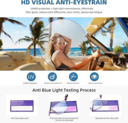 4 Pack Reading Glasses Blue Light Blocking for Women Men,Fashion Square Computer Readers with Spring Hinge,Anti Eyestrain Eyeglasses(3.5x)