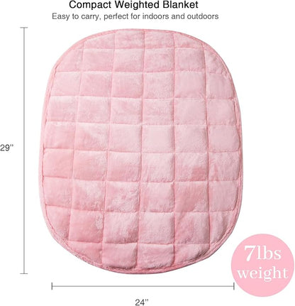 Alomidds Weighted Blanket 7lbs for Adults, Cozy Breathable Weighted Lap Blanket, Small Weighted Blanket Travel, Weighted Lap Pad for Couch, Sofa, Pink, 29" x 24"