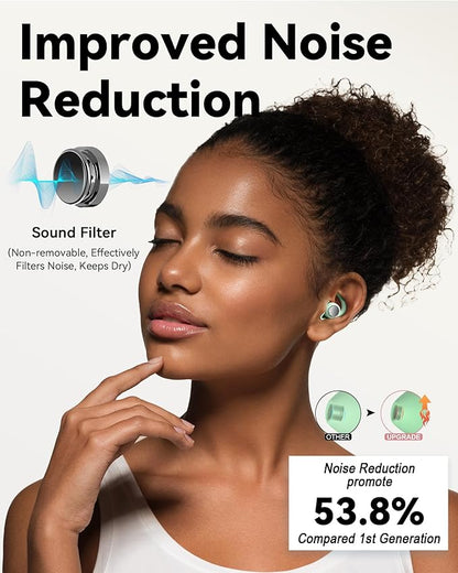 Ear Plugs for Sleeping - Noise Reduction Soft Silicone Earplugs, 2 Pairs Reusable Hearing Protection Earplugs for Noise Sensitivity, Sleep,Snore,Travel,Sound Reduction Noise Cancelling -(Cyan)