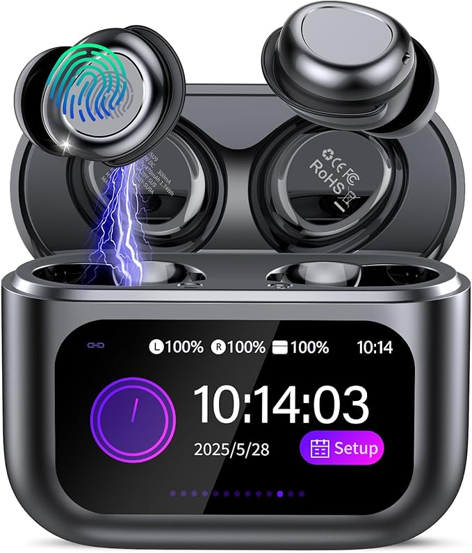 Sleep Earbuds Bluetooth 5.4 in Ear Touch Screen Sleep Headphones, Small Design Mini Sleep Earbuds for Side Sleepers with Sleep Mode, 48H Playtime Sleep Earphones Clear Calls, Light Black