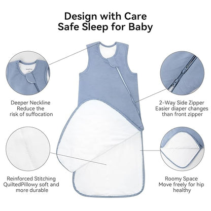 BubblePanda Rayon Made from Bamboo Sleep Sack 18-24 Months 0.5 Tog Soft Lightweight Toddler Sleep Sack 2t for Babies 2-Way Zipper Wearable Blanket Baby 18 Months