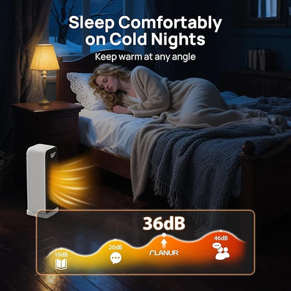 Space Heaters for Indoor Use, Smart Portable Electric Heater with Thermostat, WiFi and Voice Control, 12H Timer, 4 Modes, 36dB 1500W PTC Ceramic Safety Heat for Office Bedroom Home 1Pack White