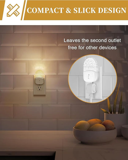 DORESshop LED Night Light, Baby Night Lights[4 Pack], Plug in NightLight with Auto Dusk to Dawn Sensor, Adjustable Brightness NightLights for Kids, Bathroom, Bedroom, Nursery Room, Soft White 3000k