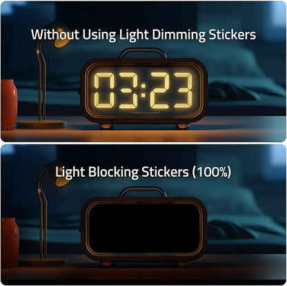Light Blocking Stickers,Blackout Sticker for Electronic,2 Sheets Cover White and Black, LED Covers,100% Blocking(Cut and Whole-100% Blocking All Black)