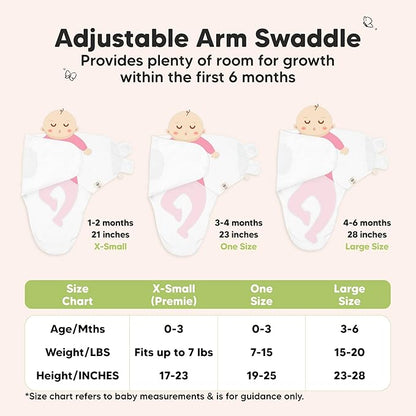 3-Pack Organic Baby Swaddle Sleep Sacks - Swaddles for Newborns, Infant 0-3 Months, Baby Girls, Boys, Soft & Snug Newborn Sleep Sack, Nursery Swaddling Blankets (Cloud, OS)