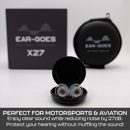 X27 Noise Reduction Earplugs for Sleeping - Reusable Noise Cancelling Earbuds, Featuring Two Sizes in One Case, Hearing Protection Silicone Earplugs for Sleeping, Shooting, Construction, and Aviation