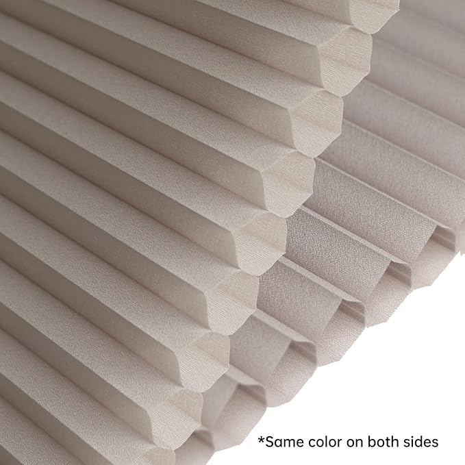 Motorized Cellular Shades with Remote, Light Filtering Smart Cellular Shades Compatible with Alexa, Honeycomb Window Blinds for Bedroom Home Office, Custom Size, Half Shading Golden Brown