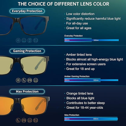 Blue Light Glasses Men Premium Mens Gaming Computer Glasses Clear Lens with Al-Mg Frame Anti Blue Ray Screen Blocker
