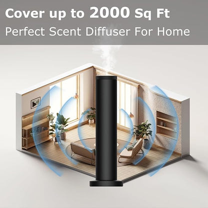 Wireless Hotel Scent Diffuser Starter Kit- Cordless Rechargeable Diffuser for Whole House - Hotel Scents Collection - App Control Waterless Essential Oil Diffuser for Large Room, Studio, Office(Black)