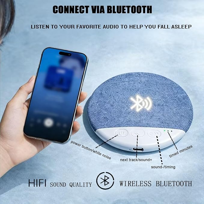 2026 New Sleep Pillow Speaker,Under Pillow Speaker Bluetooth,Comes withVolume Control & Auto-Off Timer,Wireless Sleep,Ideal for People who Sleep on Their Side (C)