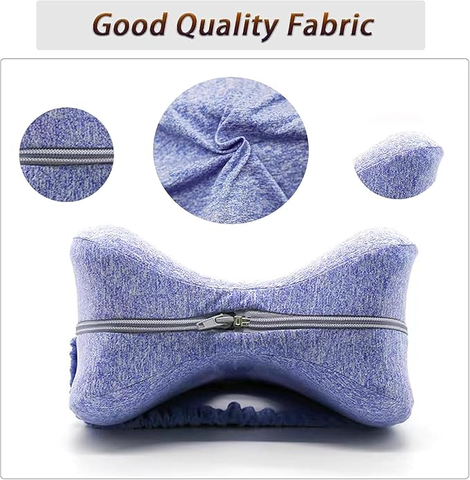Alignment Pillow for Side Sleepers - 2025 Upgraded Knee Pillow for Hip Pain Relief, Sciatica, Leg Comfort w/Machine Washable Cover & Memory Foam (Gray)